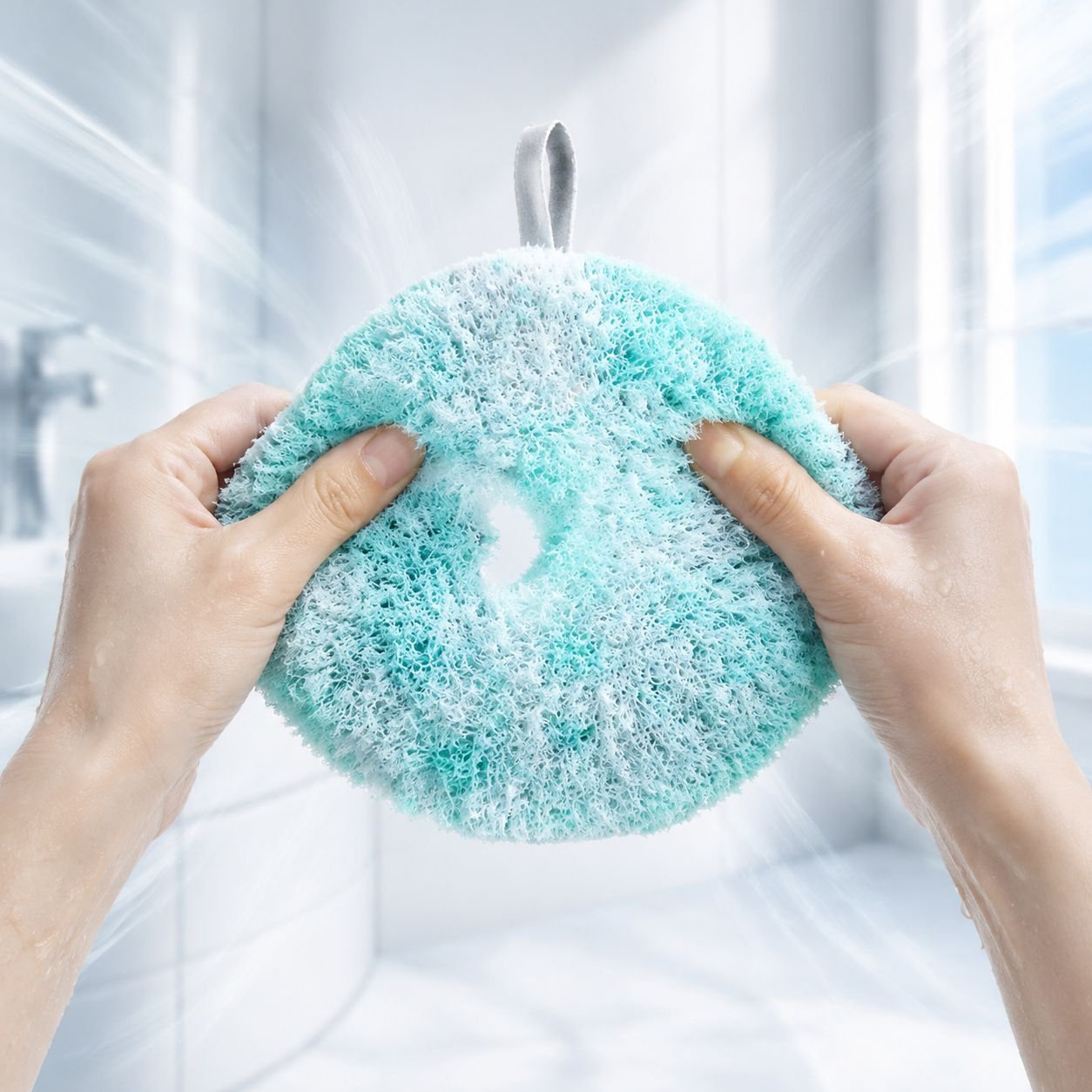 Antibacterial cleaning brush in modern kitchen