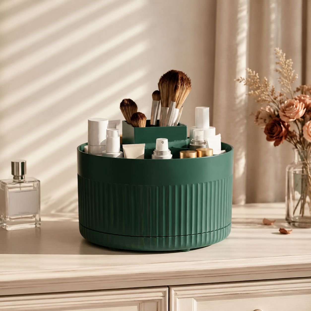 Desktop Rotating Makeup Brush Holder Eye Shadow Pencil Cup