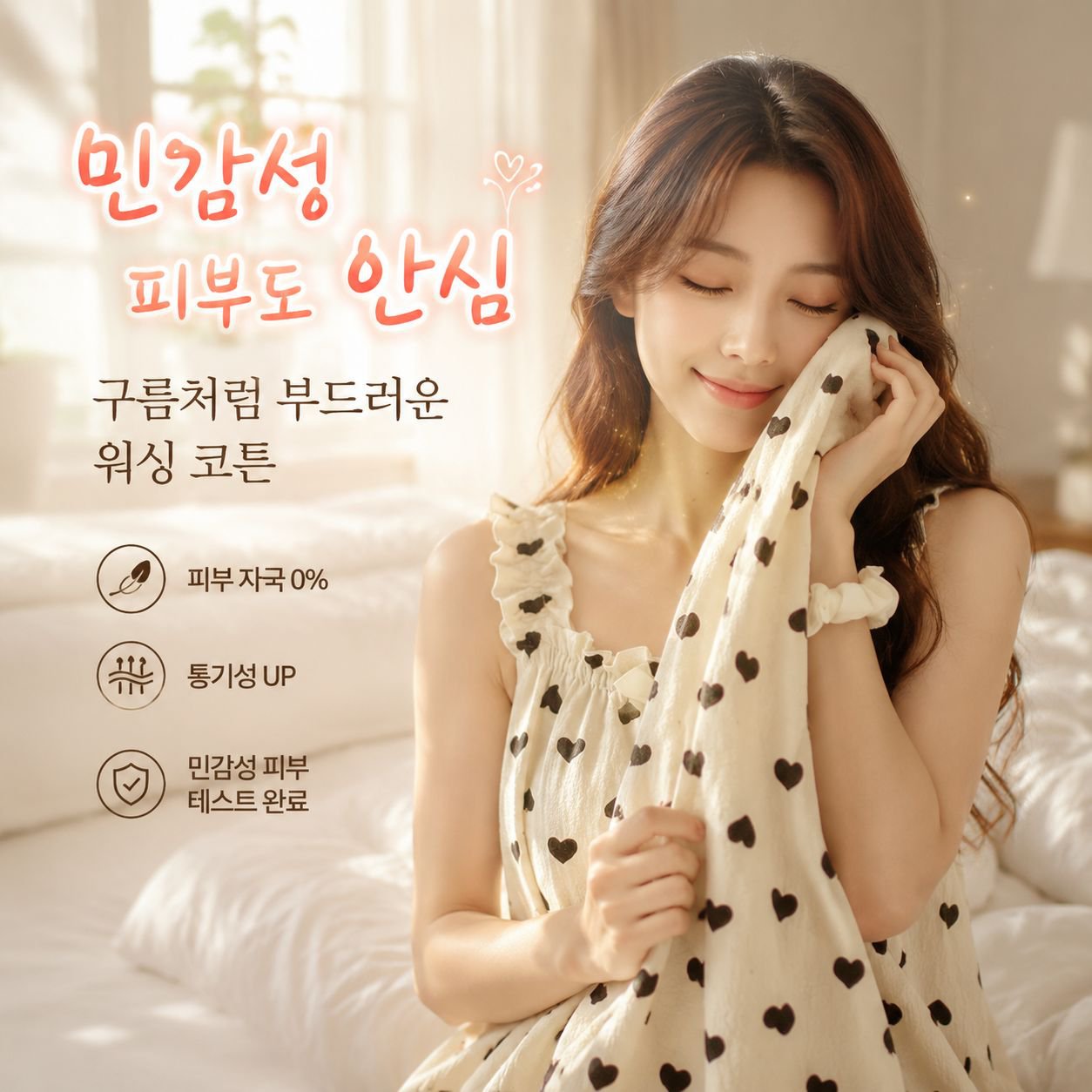 브라패드 포함 플라워 슬리브리스 홈웨어 원피스