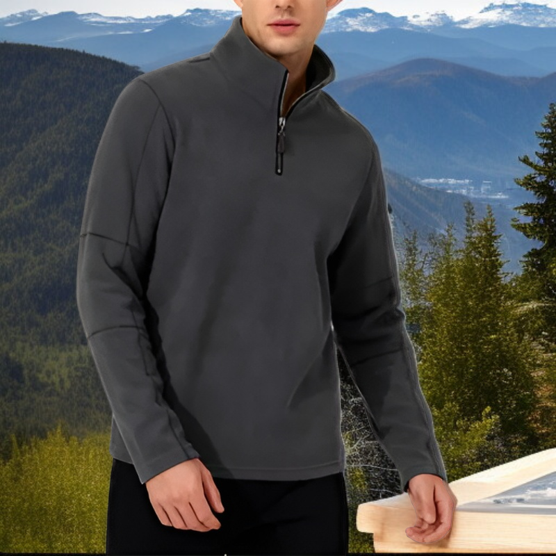 Sudadera con cremallera hasta la mitad y cuello alto para otoño e invierno