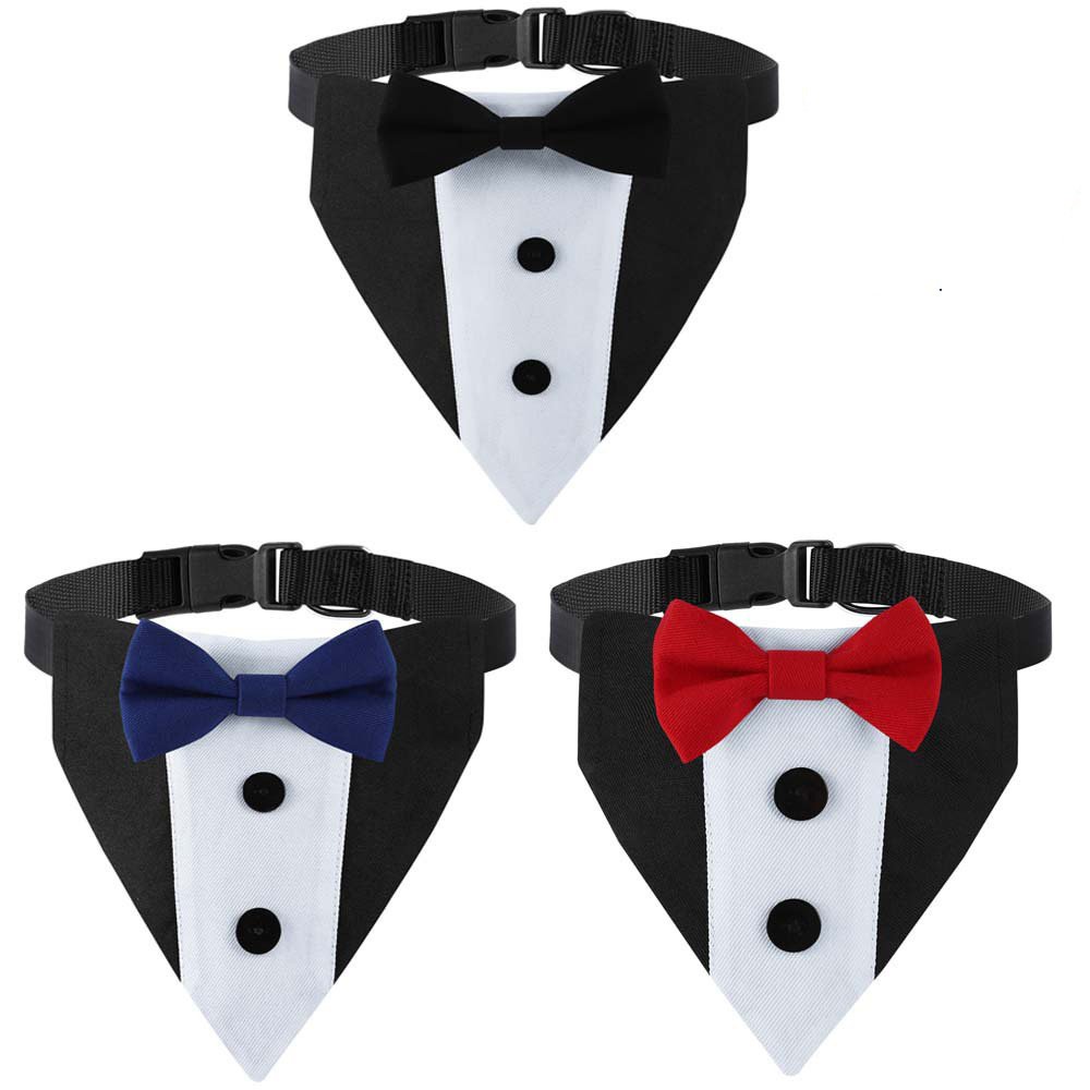 Pet Drool Bib Large Dog Bow Tie Triangular Bandana
