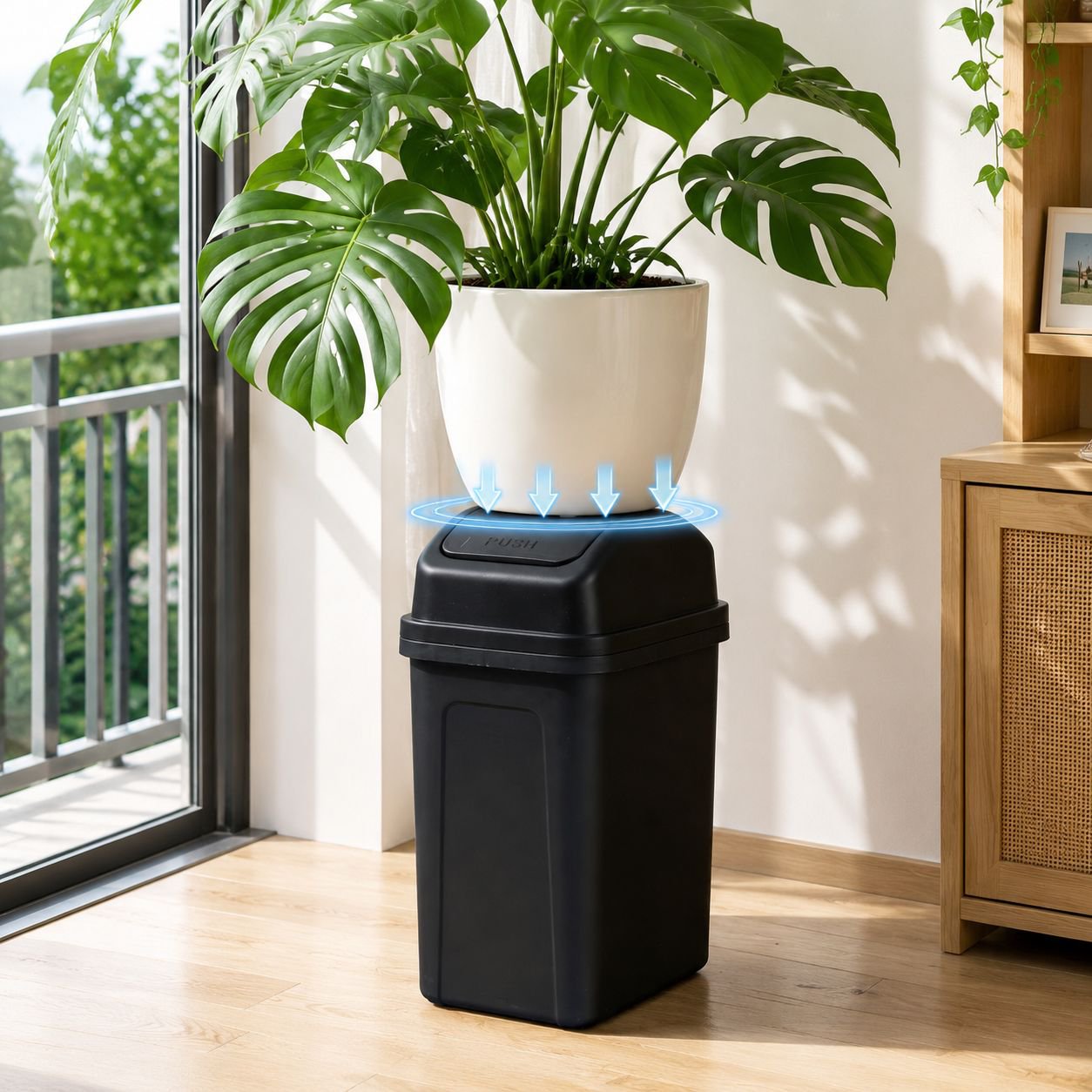 Modern kitchen waste container with easy carry design