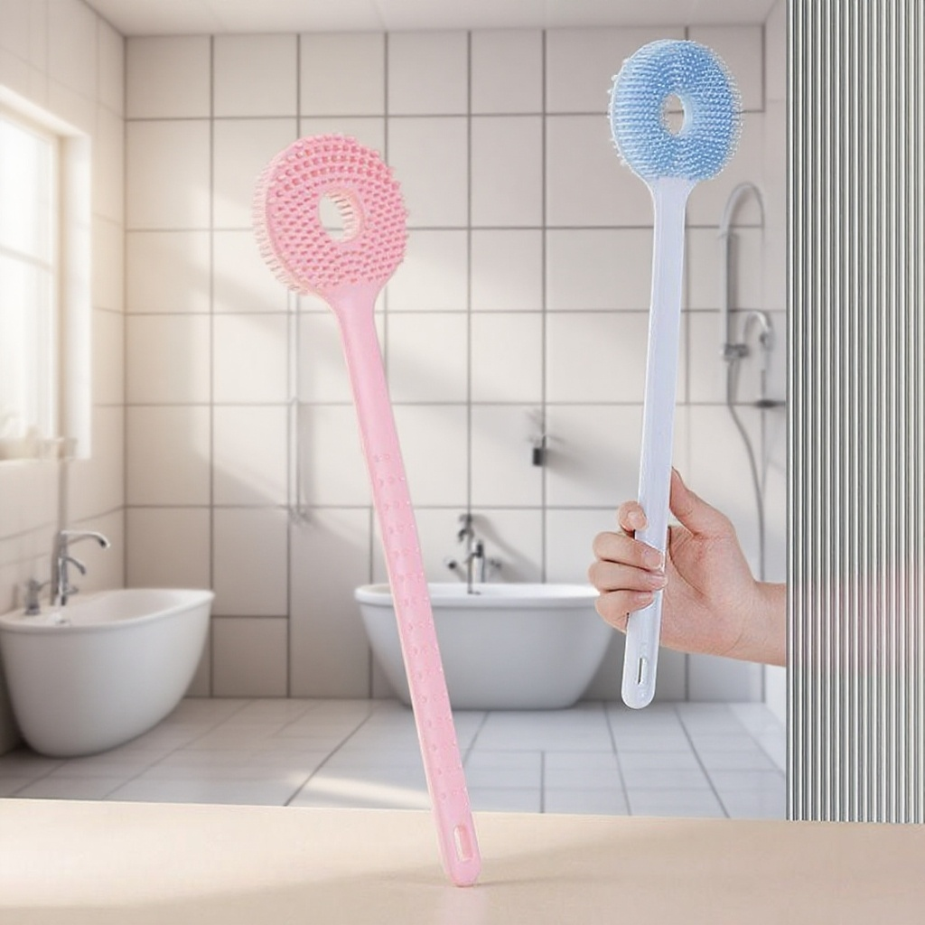 긴 손잡이 목욕 실리콘 목욕 마사지 브러시