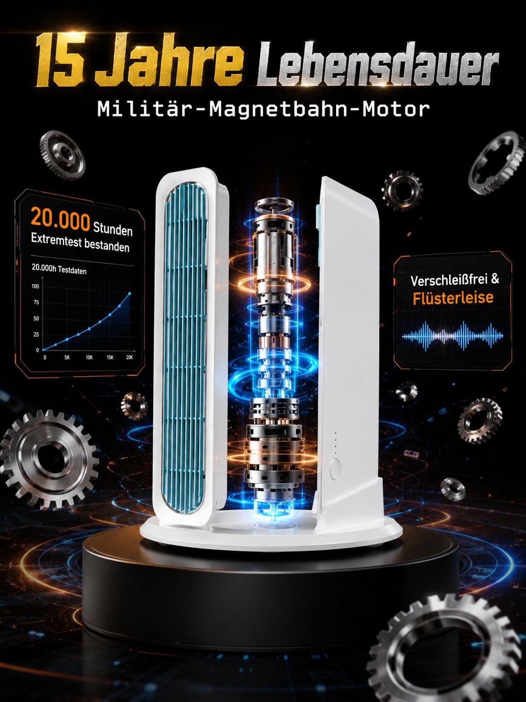 【90S den gesamten Raum abkühlen】Turmventilator stehend und liegend verwendbarer Klimagerät