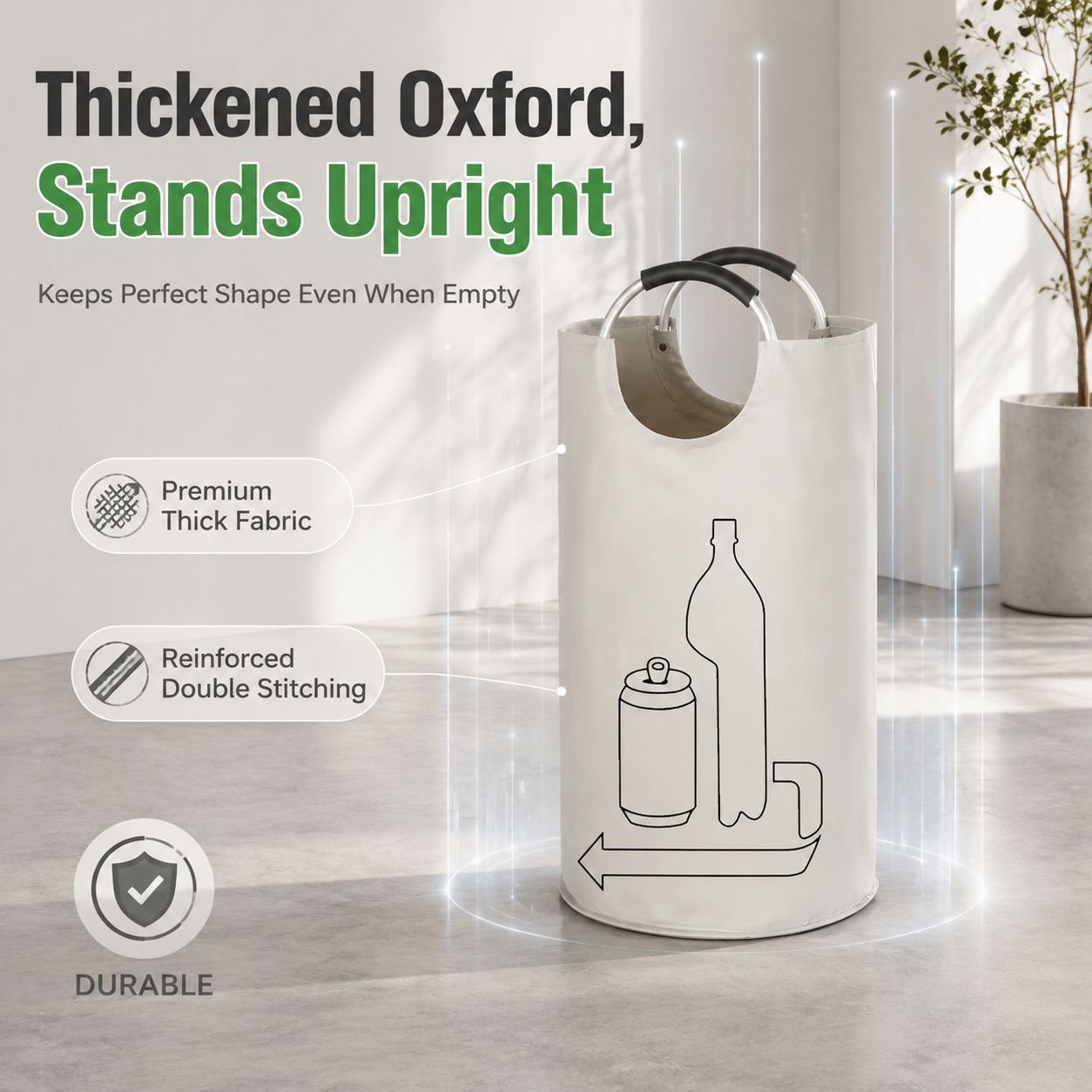 Oxford Cloth Foldable Aluminum Handle Laundry Basket Waterproof Storage Bin