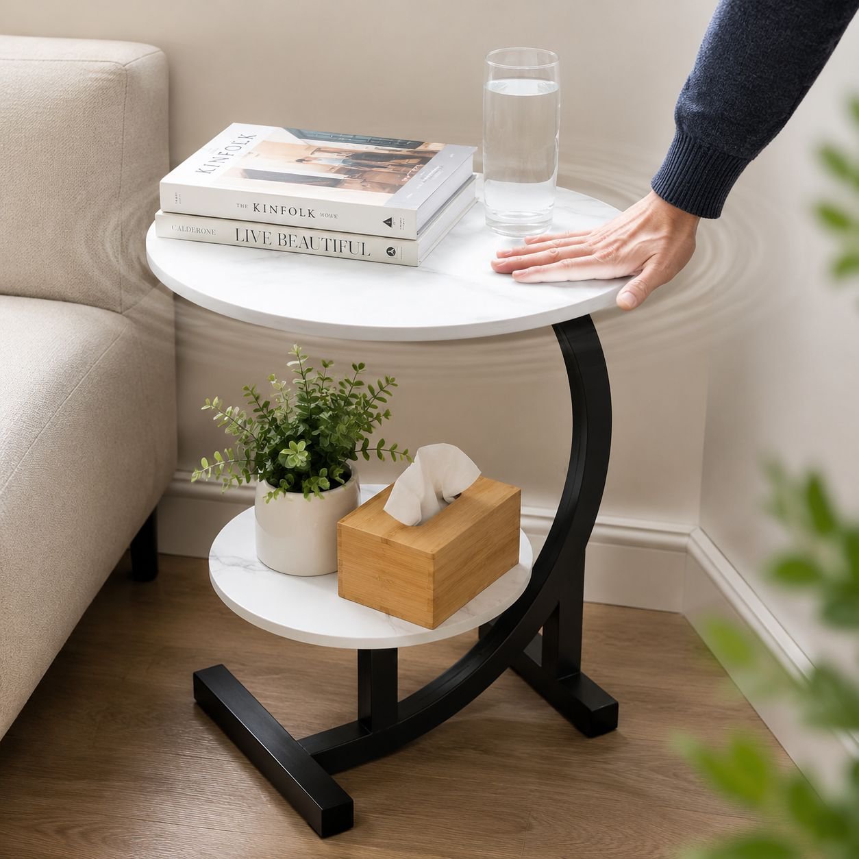 Modern Simple Small Side Table Living Room Mobile Tea Table Bedside Table