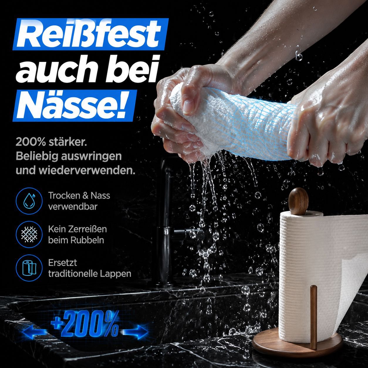 Einweg-Küchenpapier, ölabweisend, starke Saugfähigkeit