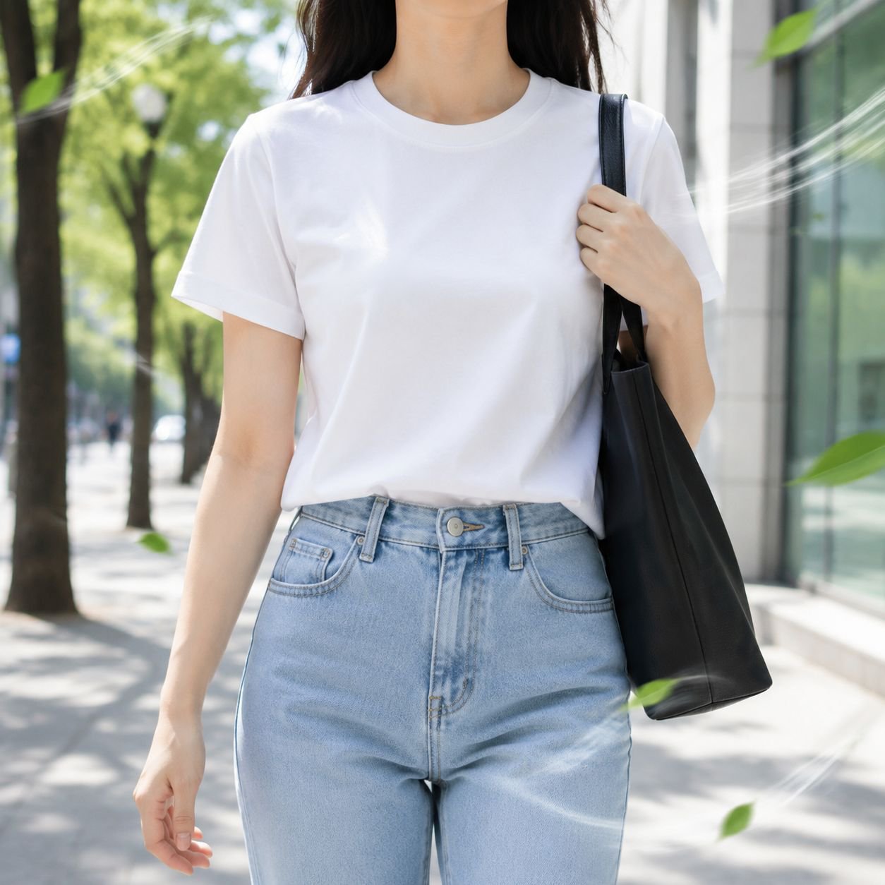 신상 여성 라운드 슬림 반팔 티셔츠