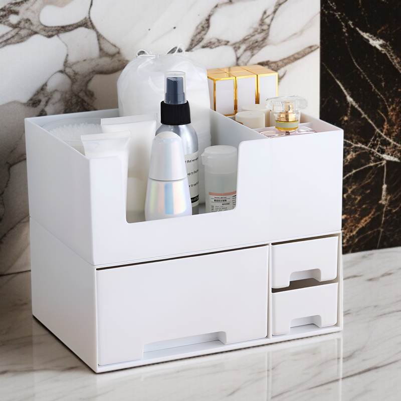 積み重ね可能なデスクトップ化粧品収納ボックスの全体画像