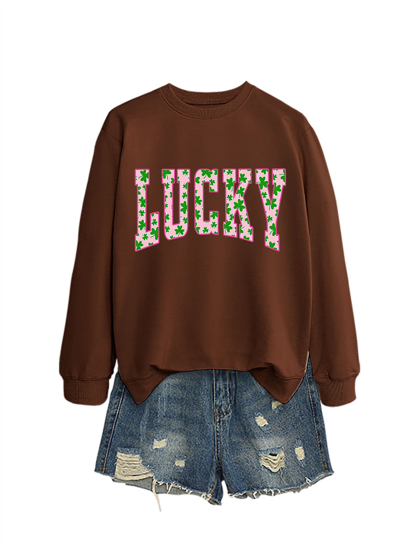 【Lucky Arrival】Pink Clover Women's Sweatshirt