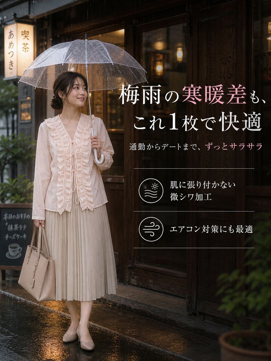 Monolly 累計12万枚突破・清楚系超軽量フリルシャツ | 今年の夏の大本命