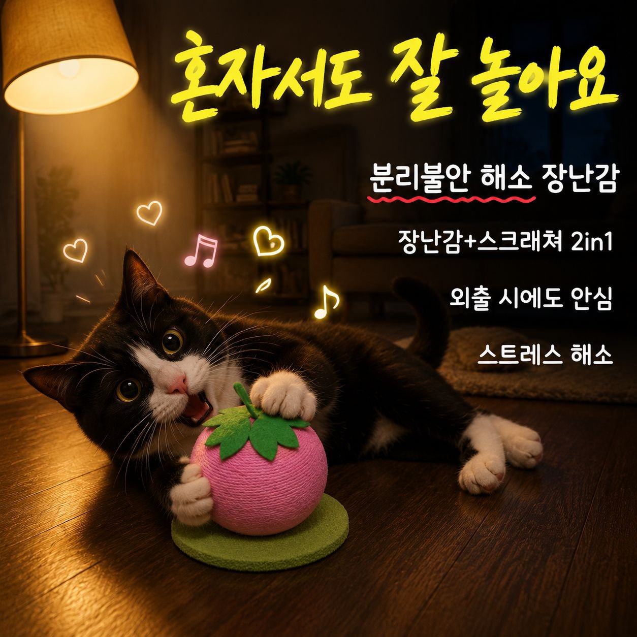 다기능 고양이 스크래처 당구 과일 캣타워 애완동물 장난감