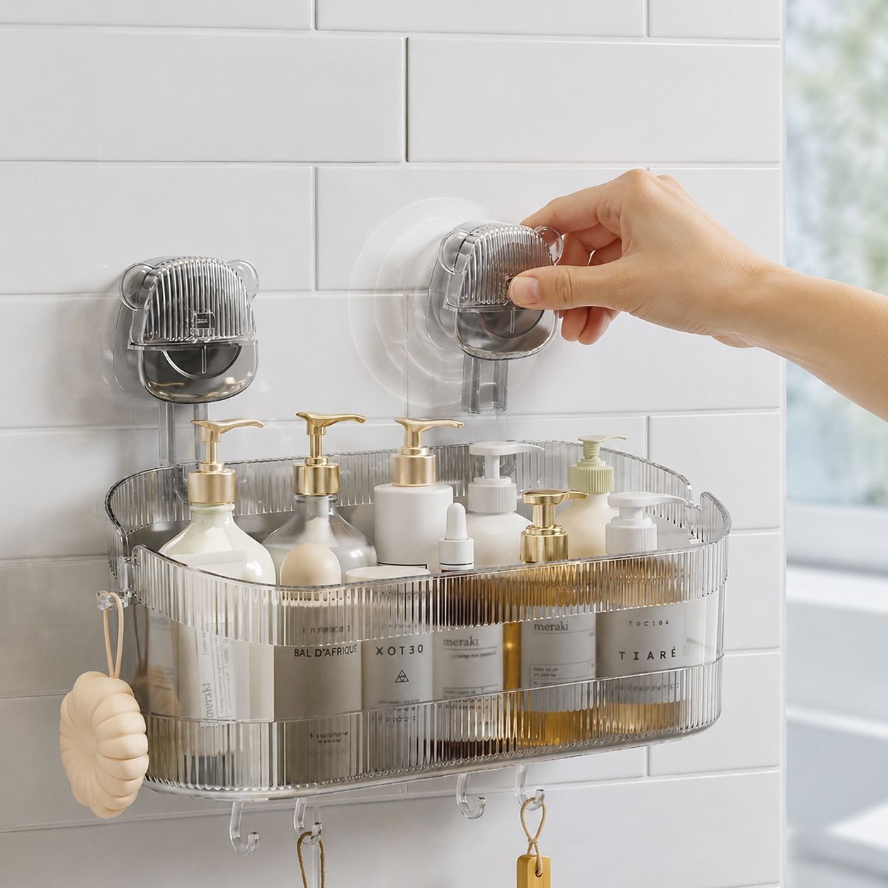 Removable wall shelf with strong suction cups
