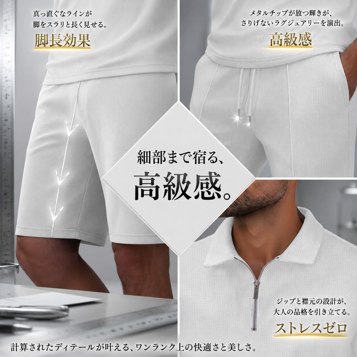 メンズファッションワッフルスポーツ2点セット