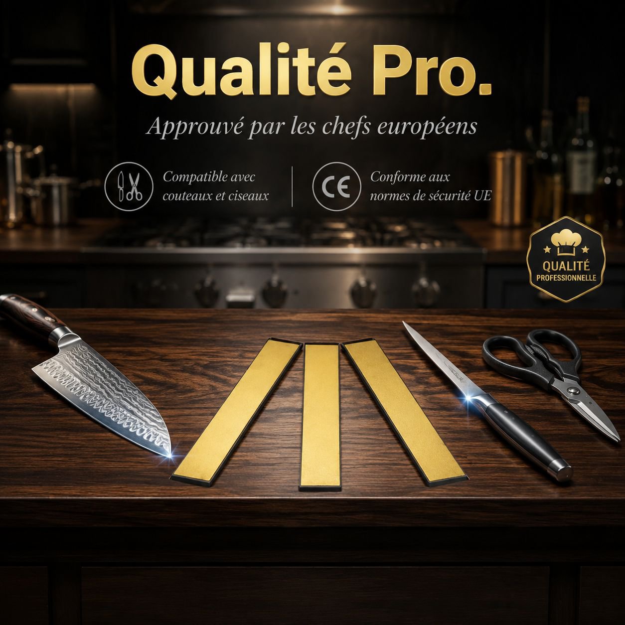 Aiguiseur de couteaux à angle fixe pour cuisine domestique