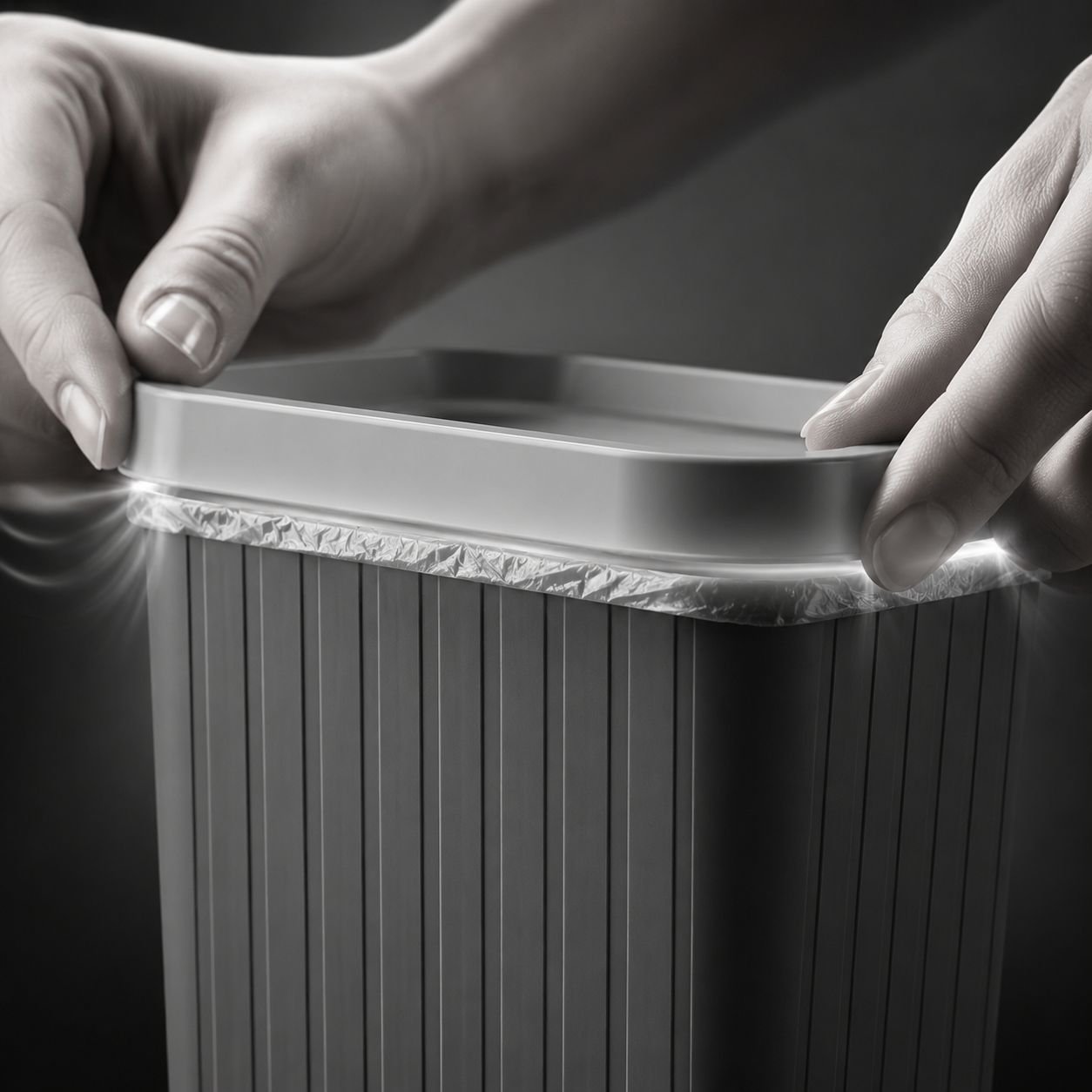 Poubelle en plastique avec anneau d'étanchéité pour cuisine, salle de bain et bureau