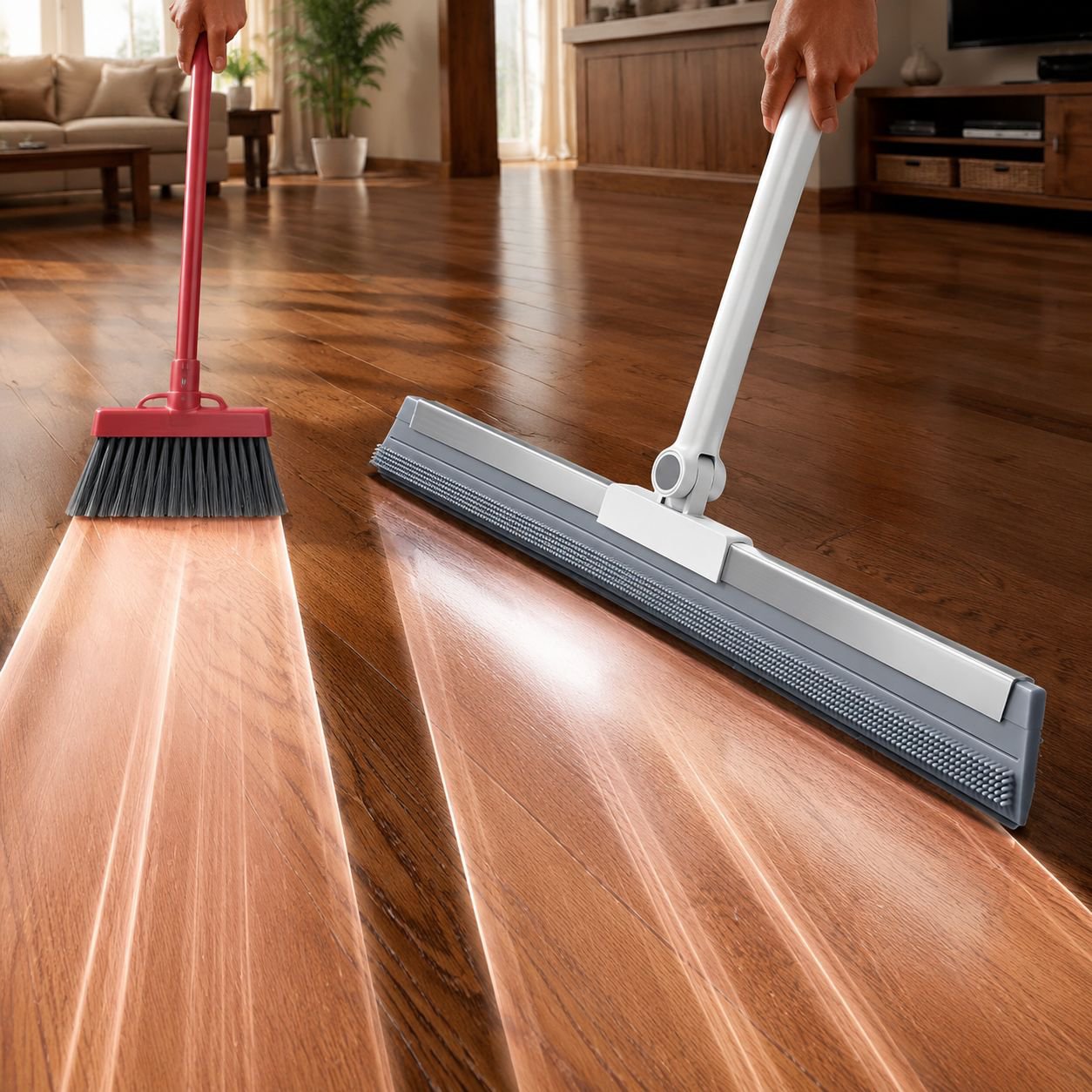 Efficient sweeping and mopping tool for all surfaces