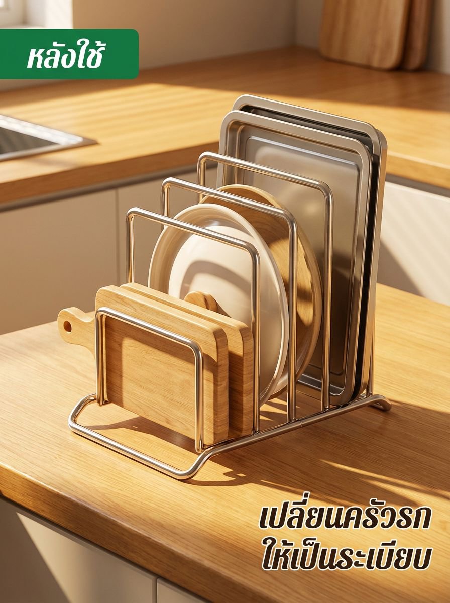 ที่วางฝาหม้อสแตนเลสสำหรับห้องครัว