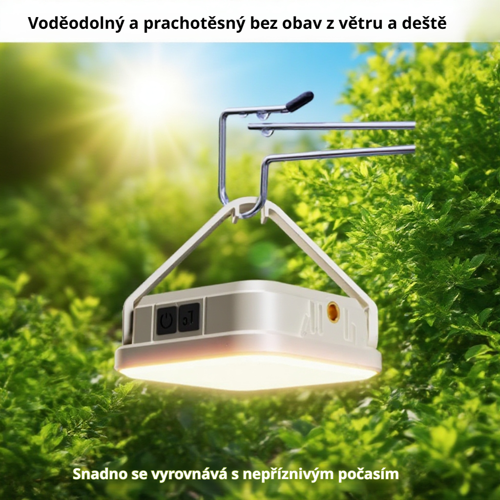 Vysoce jasné solární světlo s dobíjecí baterií, ekologické, více režimů svícení, odolné