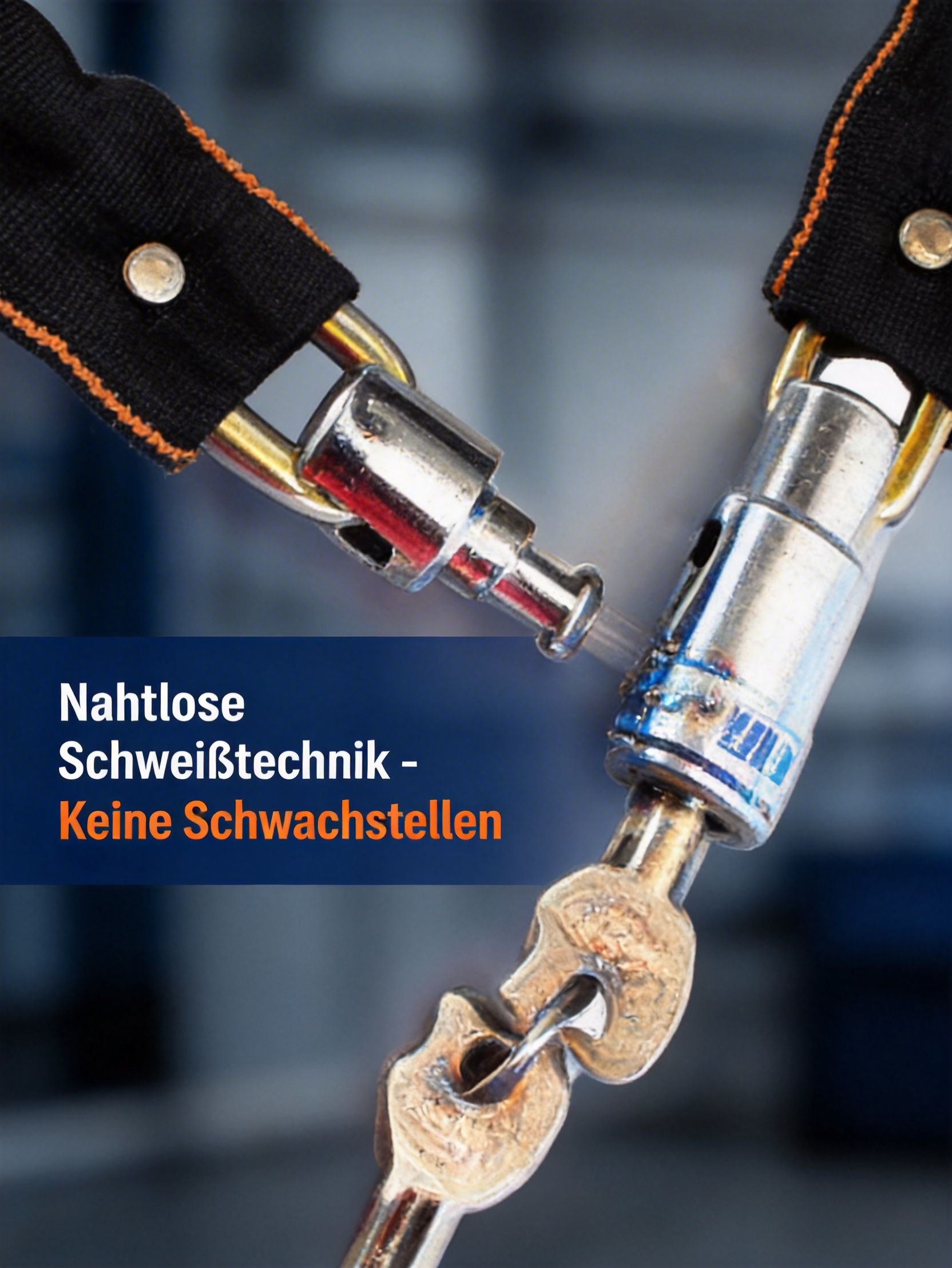 Detailansicht einer verzinkten Sicherheitskette