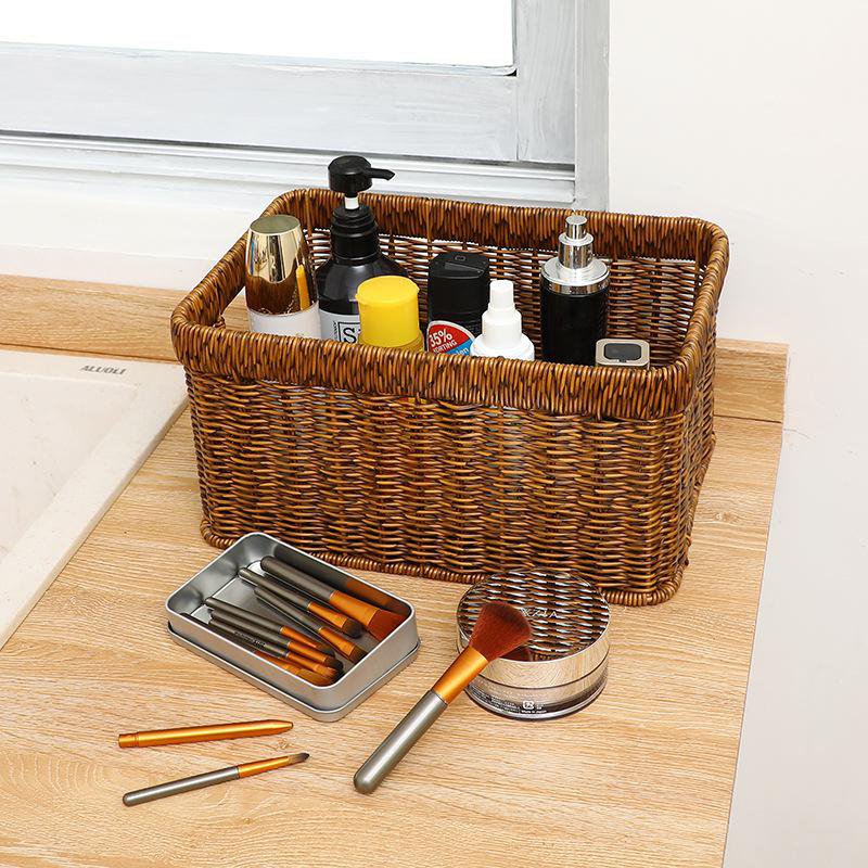 Woven Storage Basket Household Desktop Toy Sundries Snack Organizer