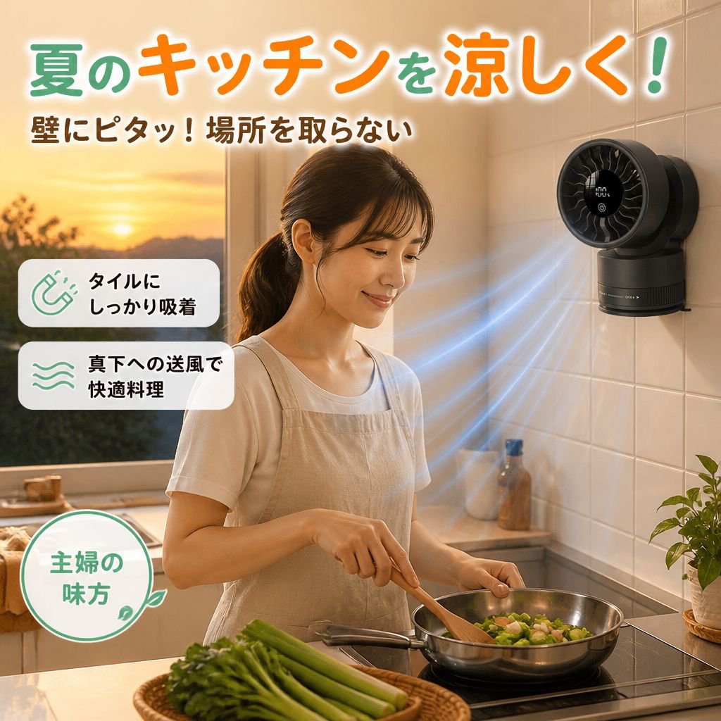 携帯用デスクトップ吸着扇風機
