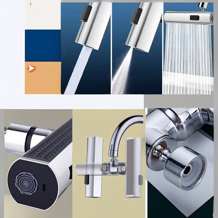 360도 회전 가능한 수도꼭지 연장기 사용 장면