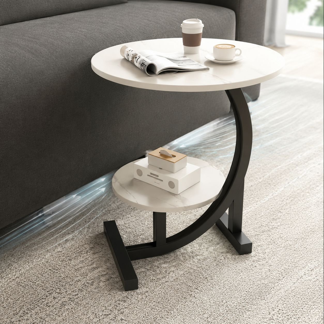 Modern simple small side table living room mobile small tea table home small tea table bedside small