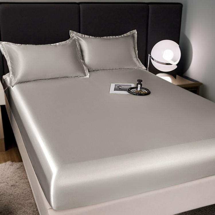 マットレスプロテクター マルチカラー対応無地アイスシルクベッドカバー 滑り止めシルキーマットレスプロテクター 涼感ダストカバー