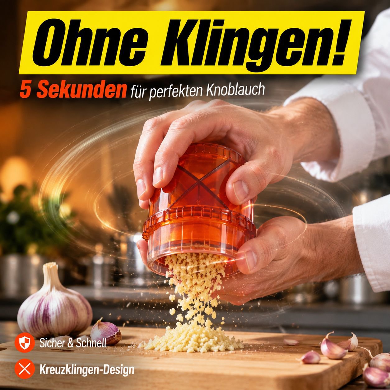 Multifunktionale Knoblauchpresse