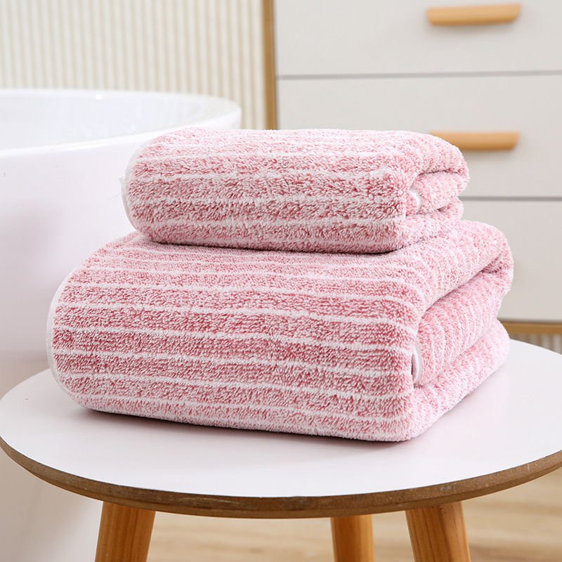 Portable Stripe Coral Bath Towel