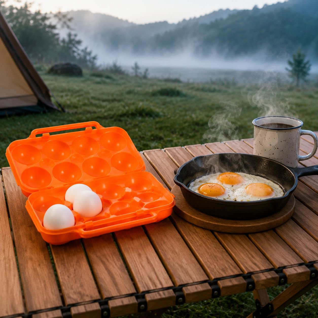 Egg storage container fits standard fridge compartments