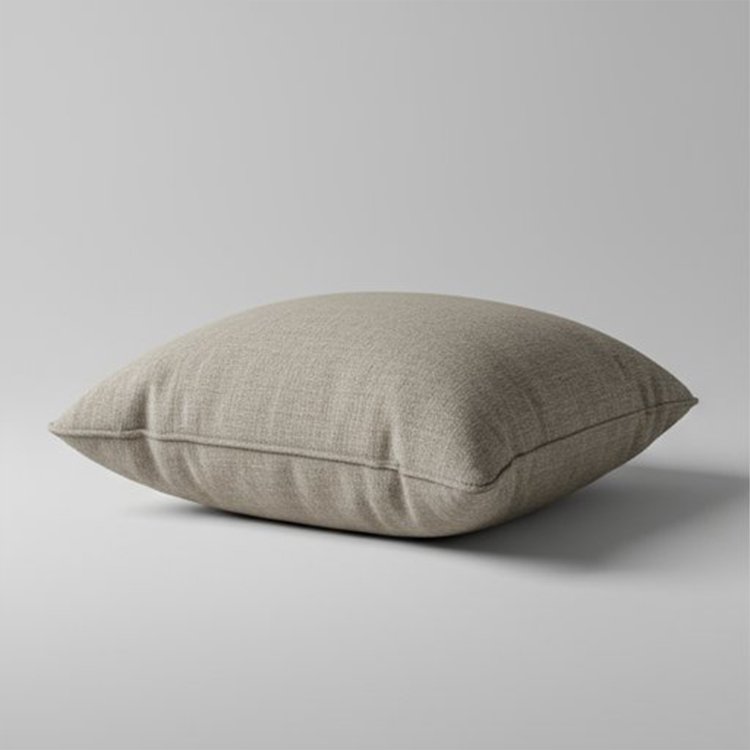 카키 그레이 패브릭 베개 전체 모습