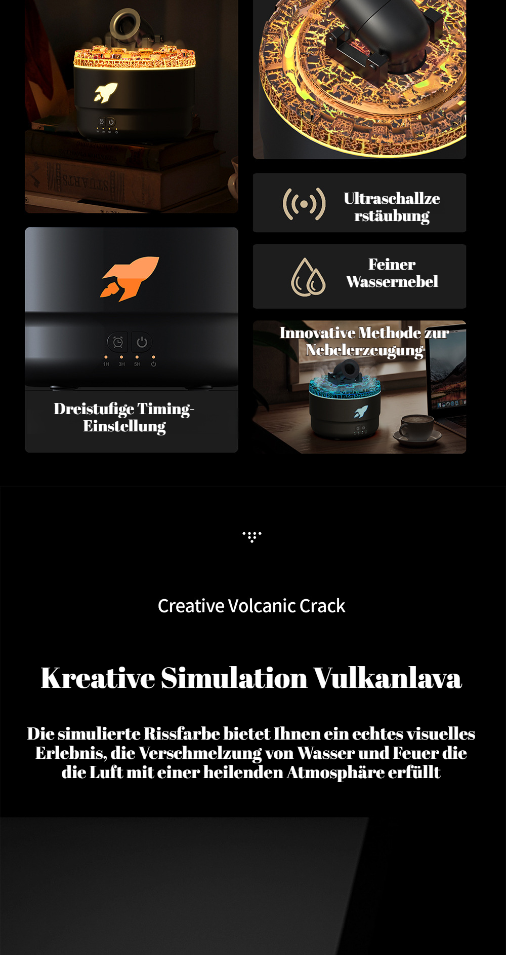 Moderne Nebeldiffusor-Design für Wohnzimmer