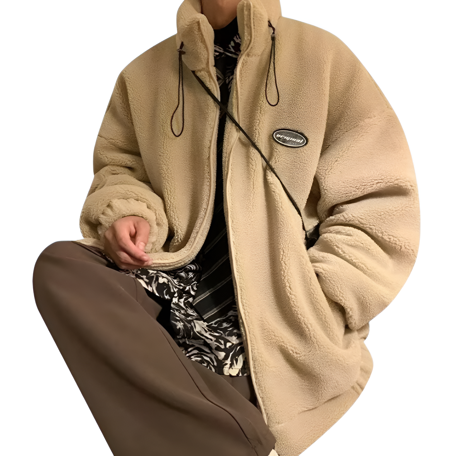 新作・ゆったりシルエット日系スタンドカラー羊羔毛コットンジャケット