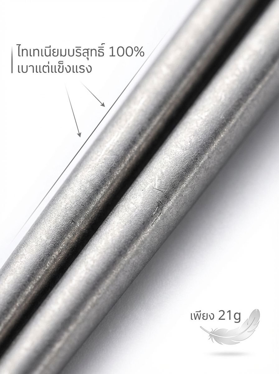 ตะเกียบไทเทเนียมแท้ในกล่องพกพา