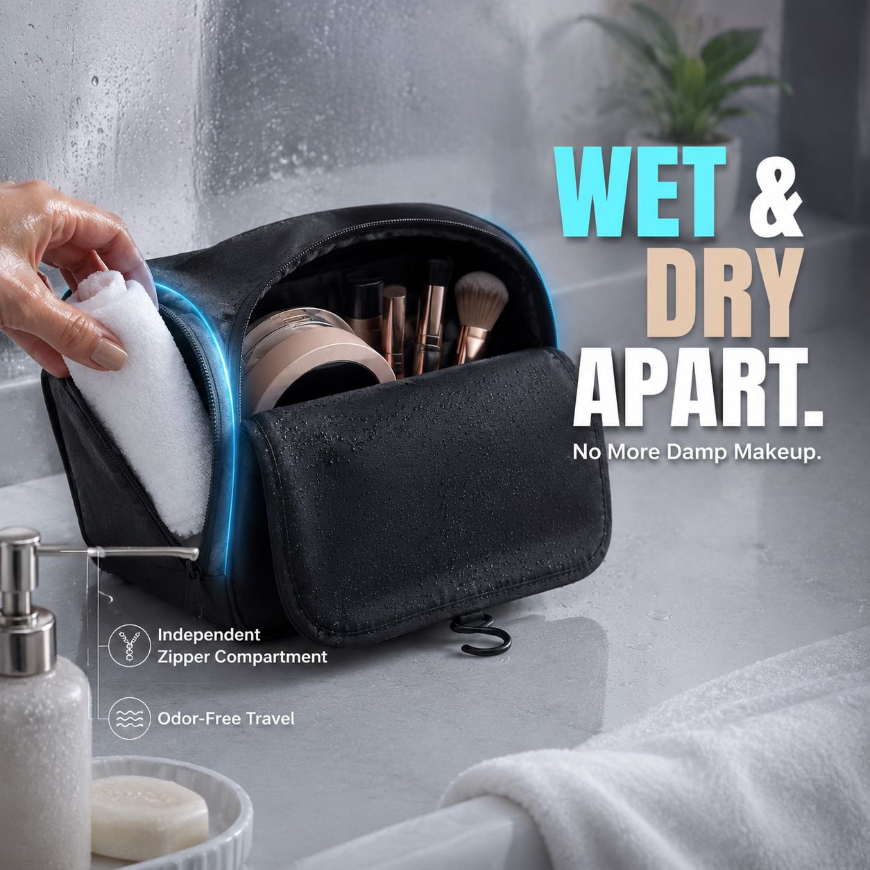 Portable Waterproof Wet and Dry Separation Hanging Storage Bag