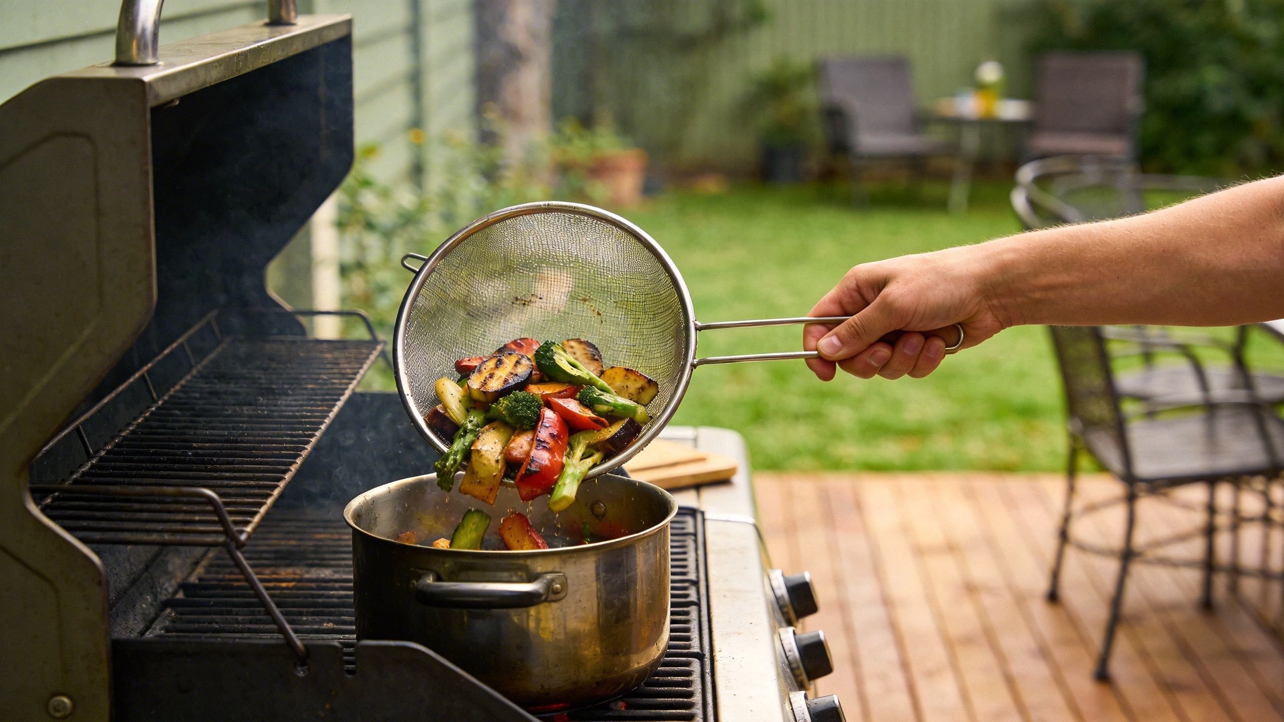 揚げ物に使用している様子