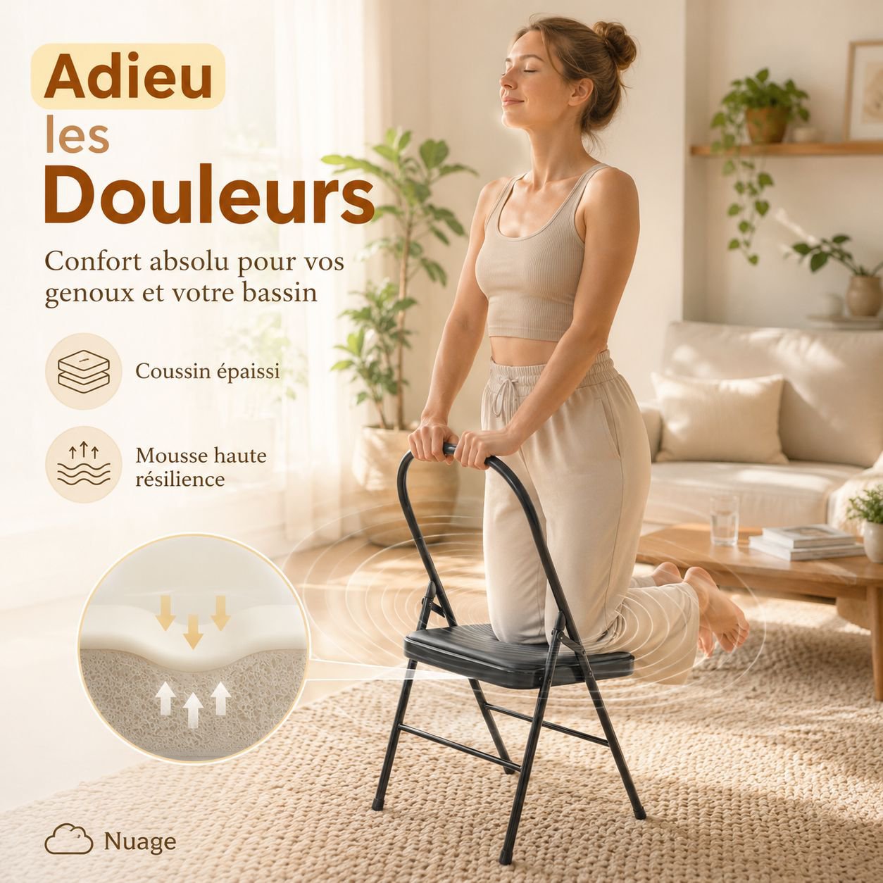 Chaise de yoga polyvalente Labiros, chaise d'assistance fitness
