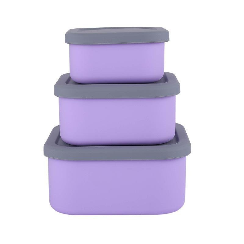 Silicone food storage container with lid