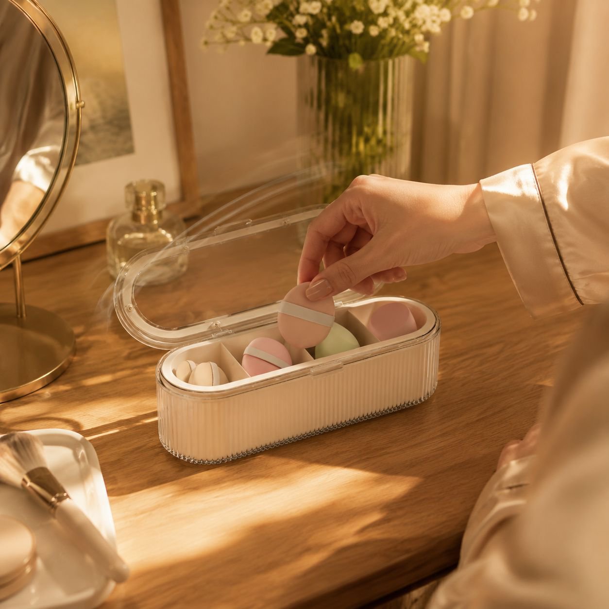 Staubdichte Aufbewahrungsbox für Make-up-Pinsel