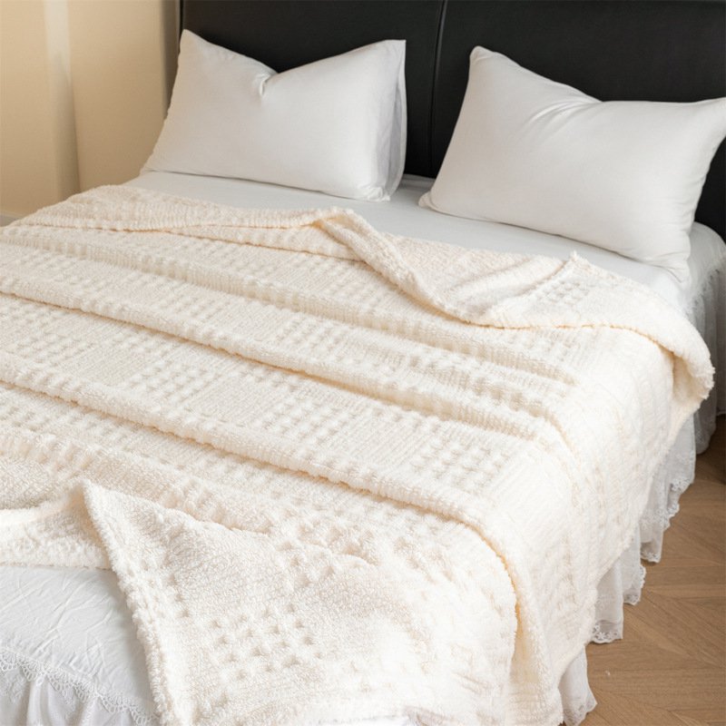 Double-Sided Fleece Waffle Jacquard