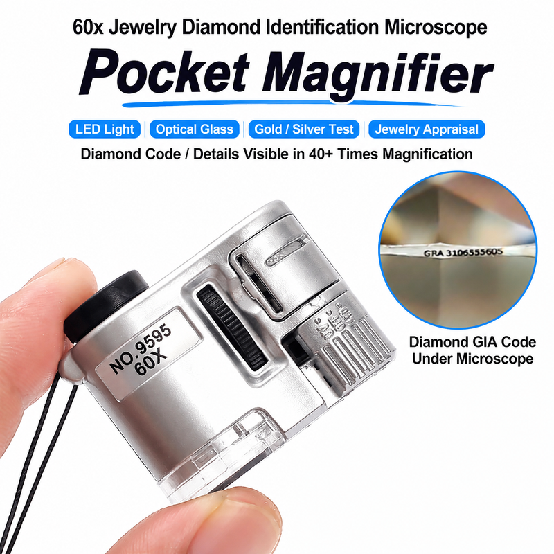 JMY - Portable Light 60x Magnifying Glass