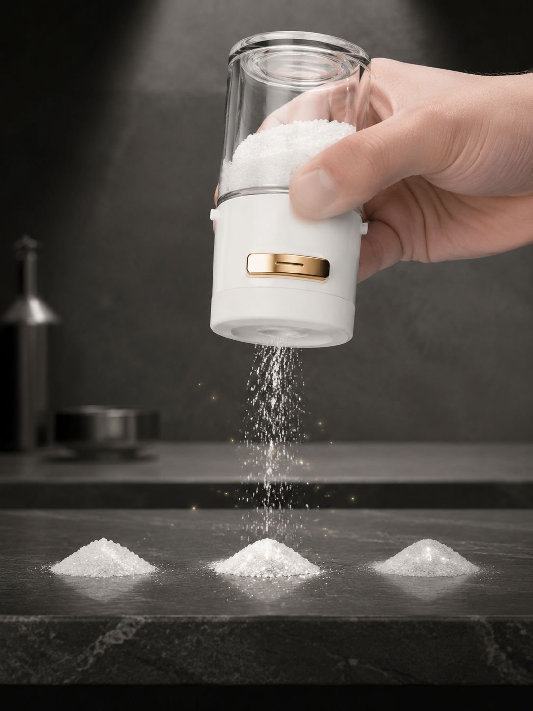 Moisture-resistant pressing seasoning jar on kitchen counter