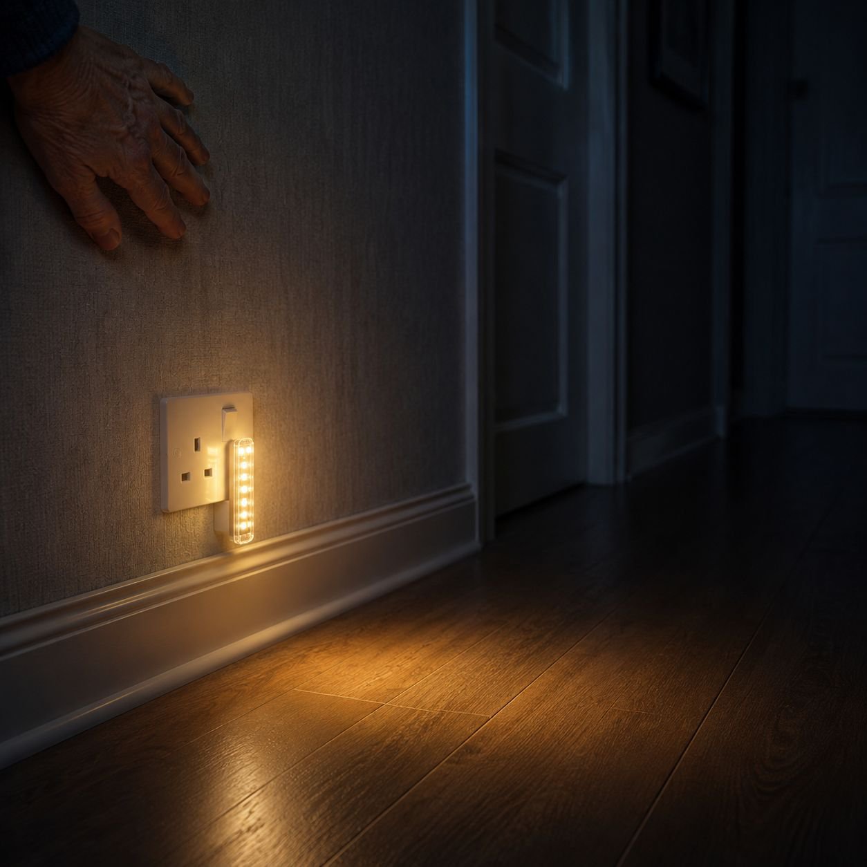 Energy efficient LED night light with voice control