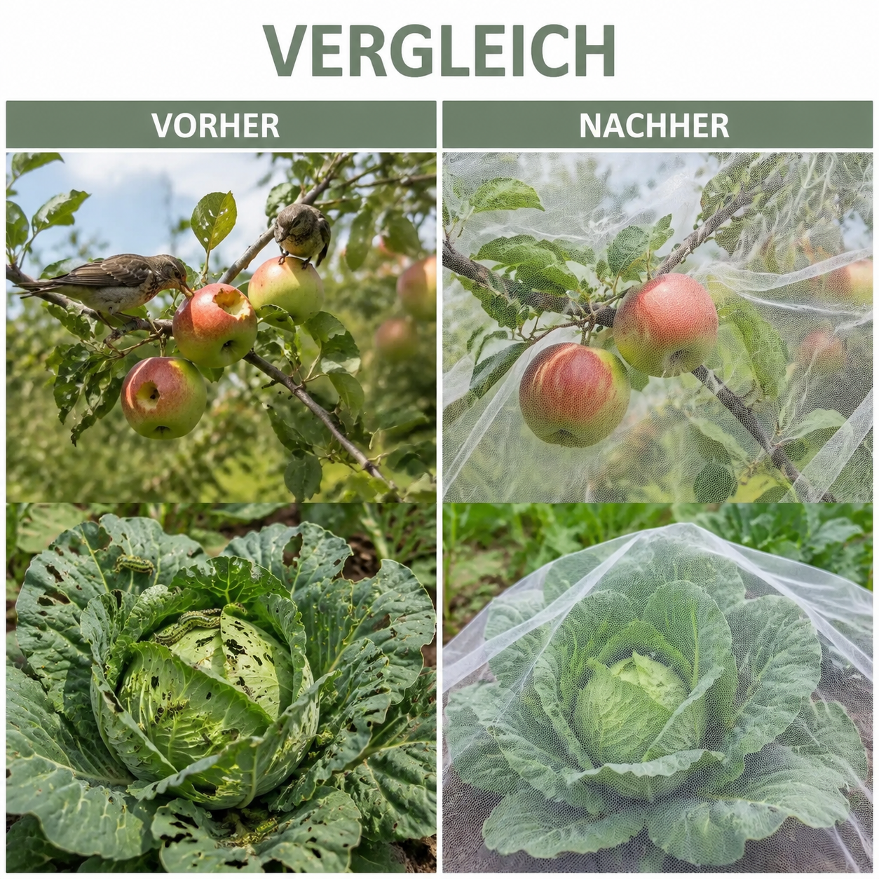 Schutznetz für Gewächshaus und Garten