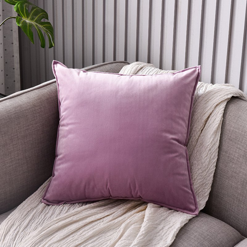 Car lumbar pillow cushion solid color velvet bedside cushion set sofa pillow back cushion