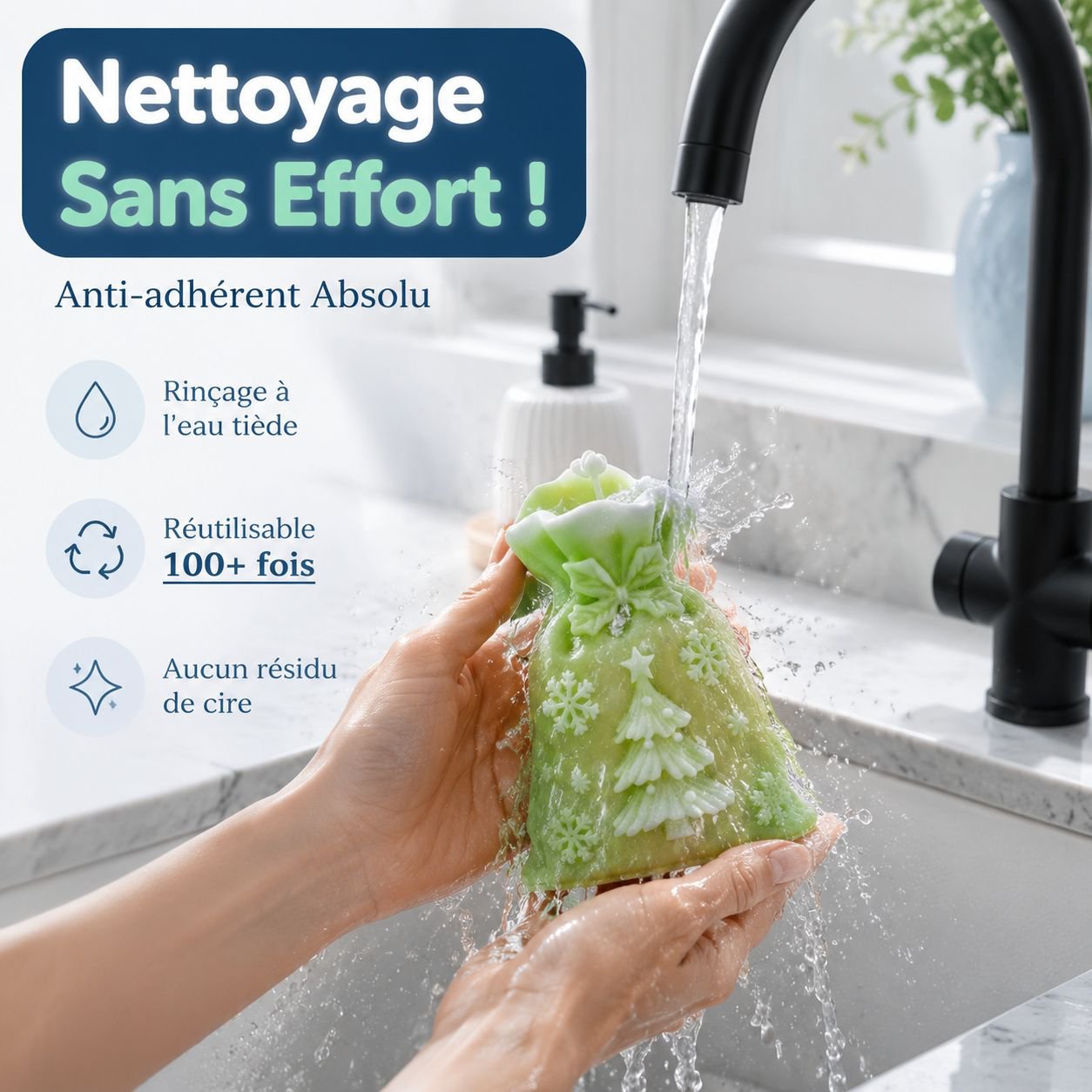 Moule en silicone pour sacs-cadeaux de Noël, idéal pour la décoration de bougies DIY