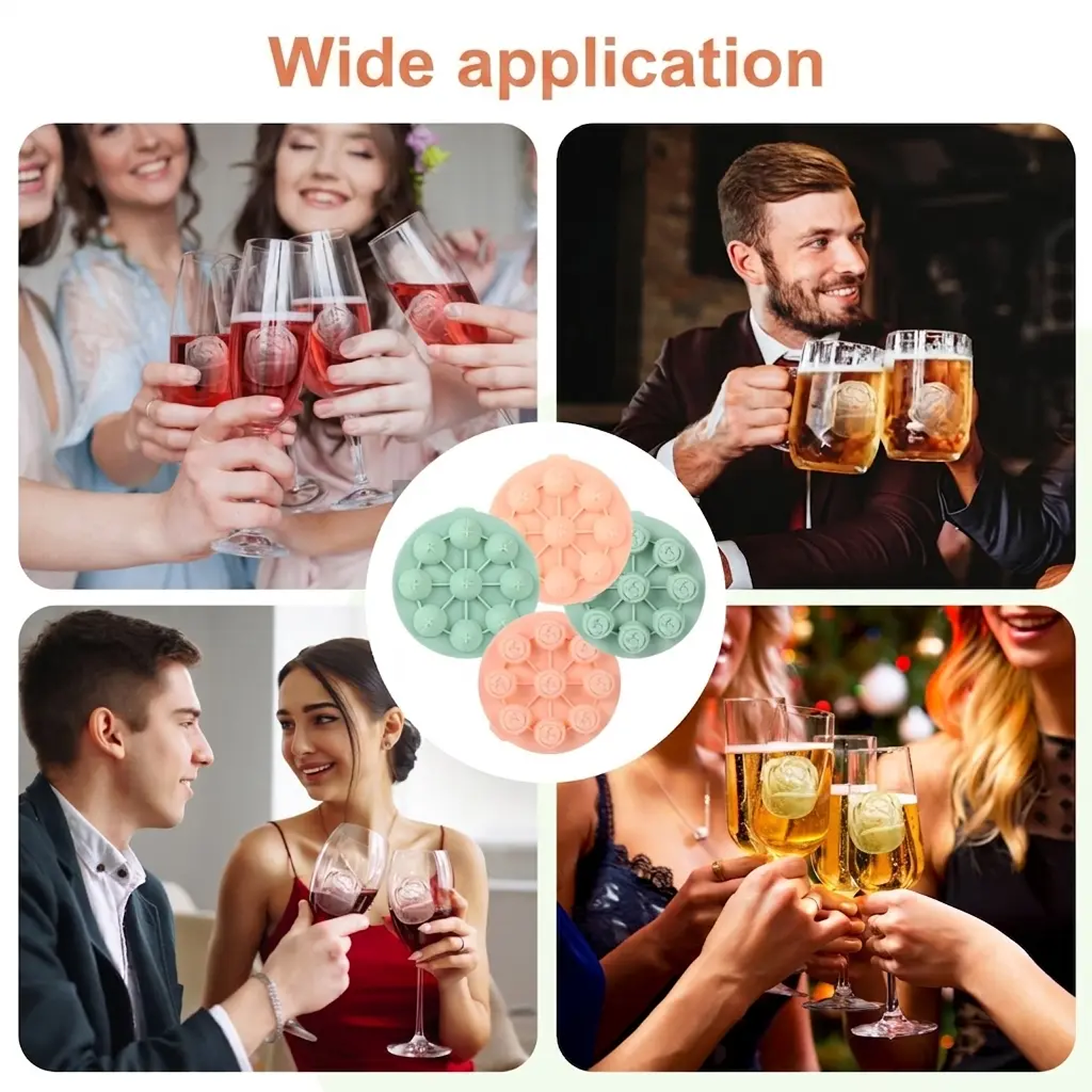 Moule à glaçons en silicone en forme de rose, qualité alimentaire, moule à glace pour whisky