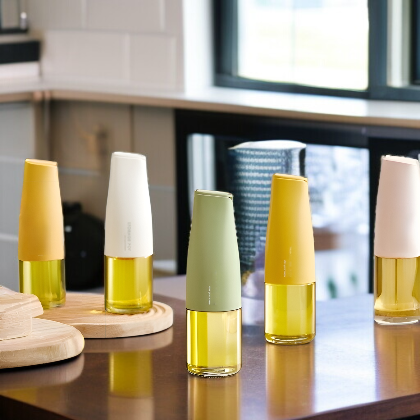 家庭用ガラス製オイルボトル 調味料入れ 醤油・酢・香油用 防漏デザイン